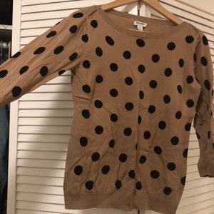 Old Navy Brown and Black Polka Dot Sweater Size M